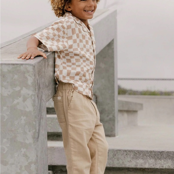 NEW Rylee + Cru Lapel Collar Shirt Boys button up 2-3 - Picture 5 of 6